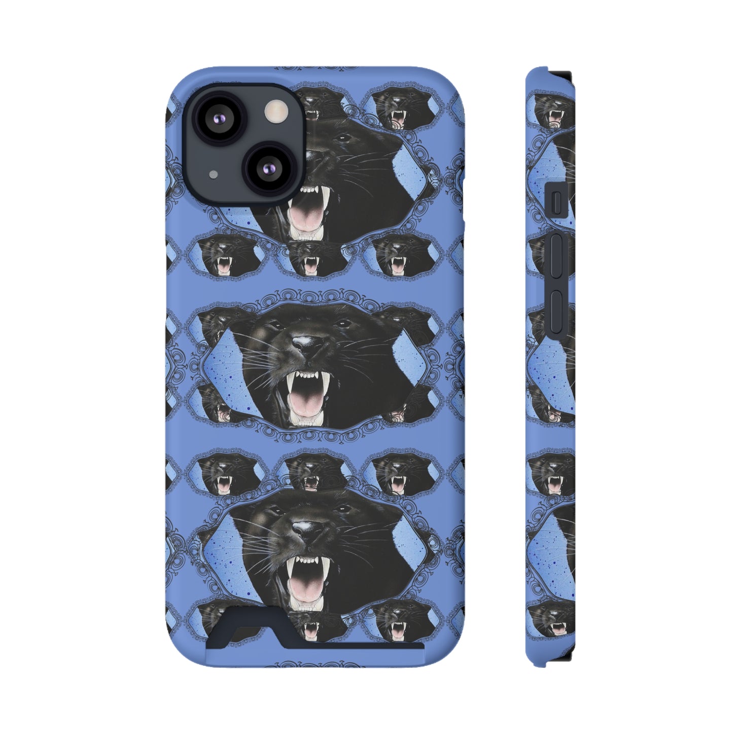 Panther Roar© Limited Edition Slim Lightweight DuraFlex© Safe Impact Resistant Phone Case With Card Holder Compatible with iPhone 13, and Samsung Galaxy S21, S22 models