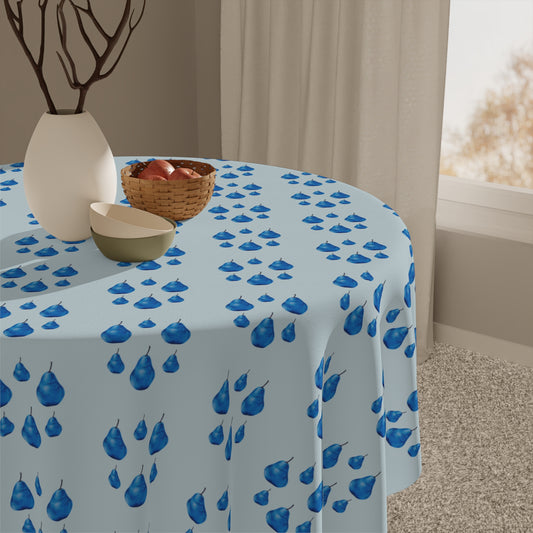 Pear Blue© Pop Deluxe Design Posh Soft And Light Tablecloth In Dove Tail Classic Grey/Blue