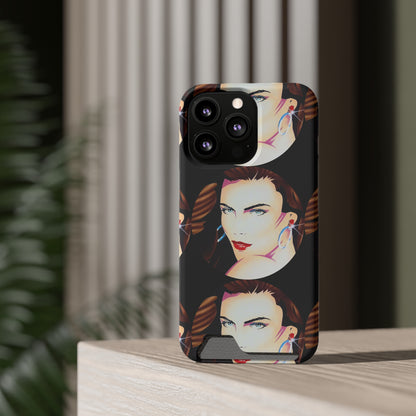 Lady Print© Limited Edition Slim Lightweight DuraFlex© Safe Impact Resistant Phone Case With Card Holder Compatible with iPhone 13, and Samsung Galaxy S21, S22 models