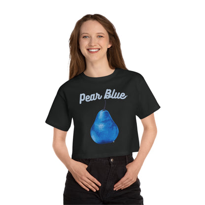 Pear Blue© Deluxe Premium 100% Cotton Champion Women's Heritage Super Soft Town And Country Cropped T-Shirt