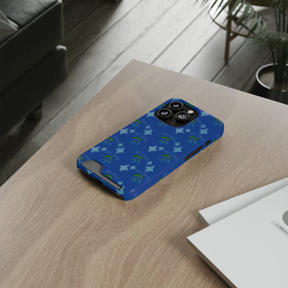 Blue Cherry© Limited Edition Slim Lightweight DuraFlex© Safe Impact Resistant Phone Case With Card Holder Compatible with iPhone 13, and Samsung Galaxy S21, S22 models