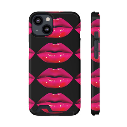 Lip Drip© Limited Edition Slim Lightweight DuraFlex© Safe Impact Resistant Phone Case With Card Holder Compatible with iPhone 13, and Samsung Galaxy S21, S22 models