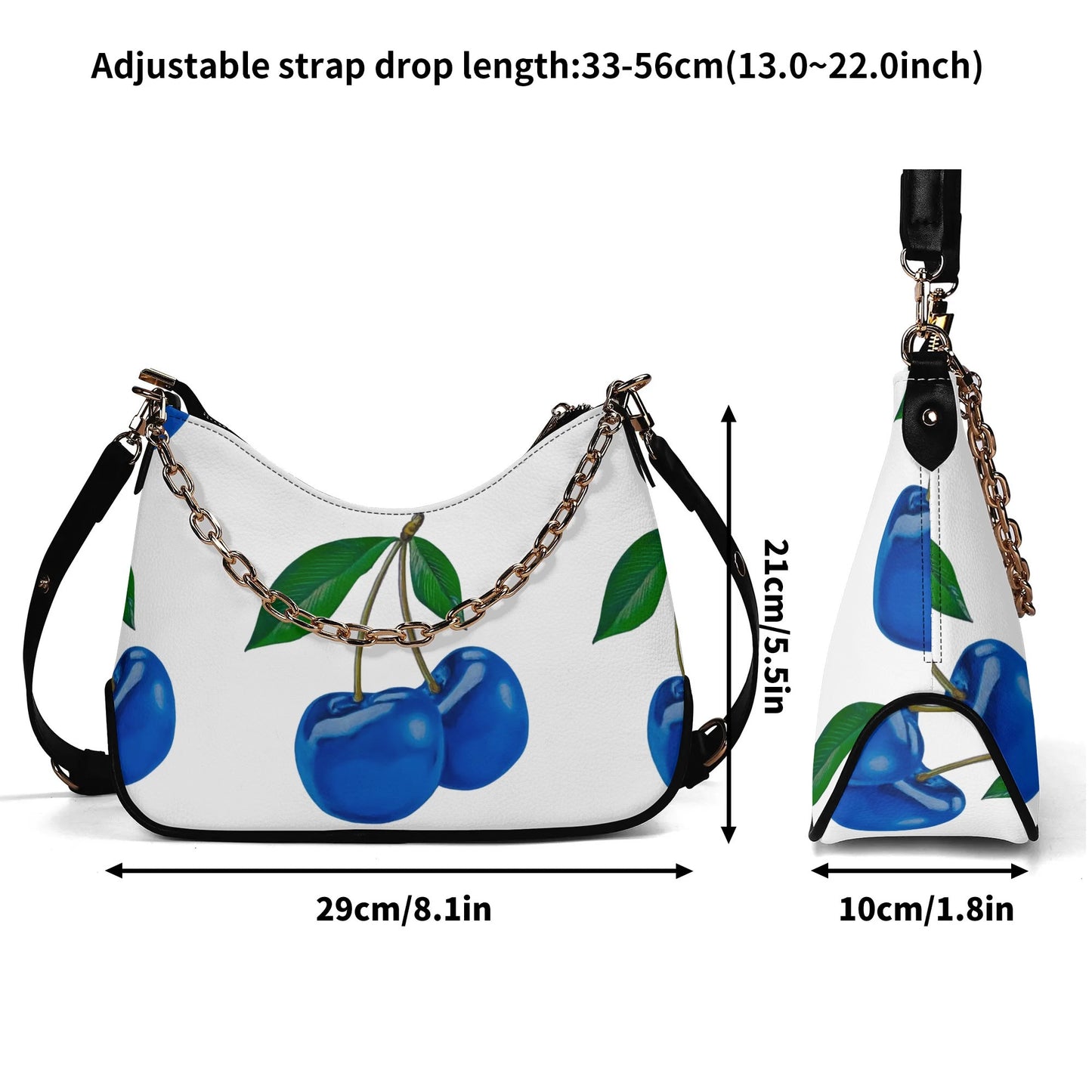 Blue Cherry© Lady Euro Soft PU Cross-body Bag With Chain Decoration