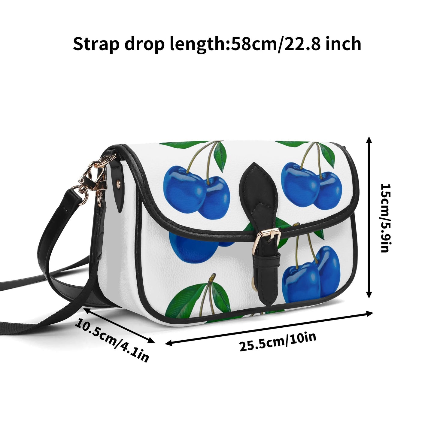 Luxury Blue Cherry© Women's PU Chain Shoulder bags