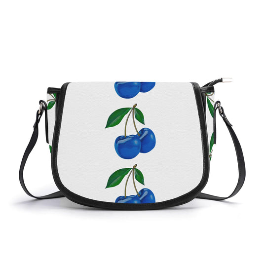 Blue Cherry© New Version PU Leather Saddle Bag