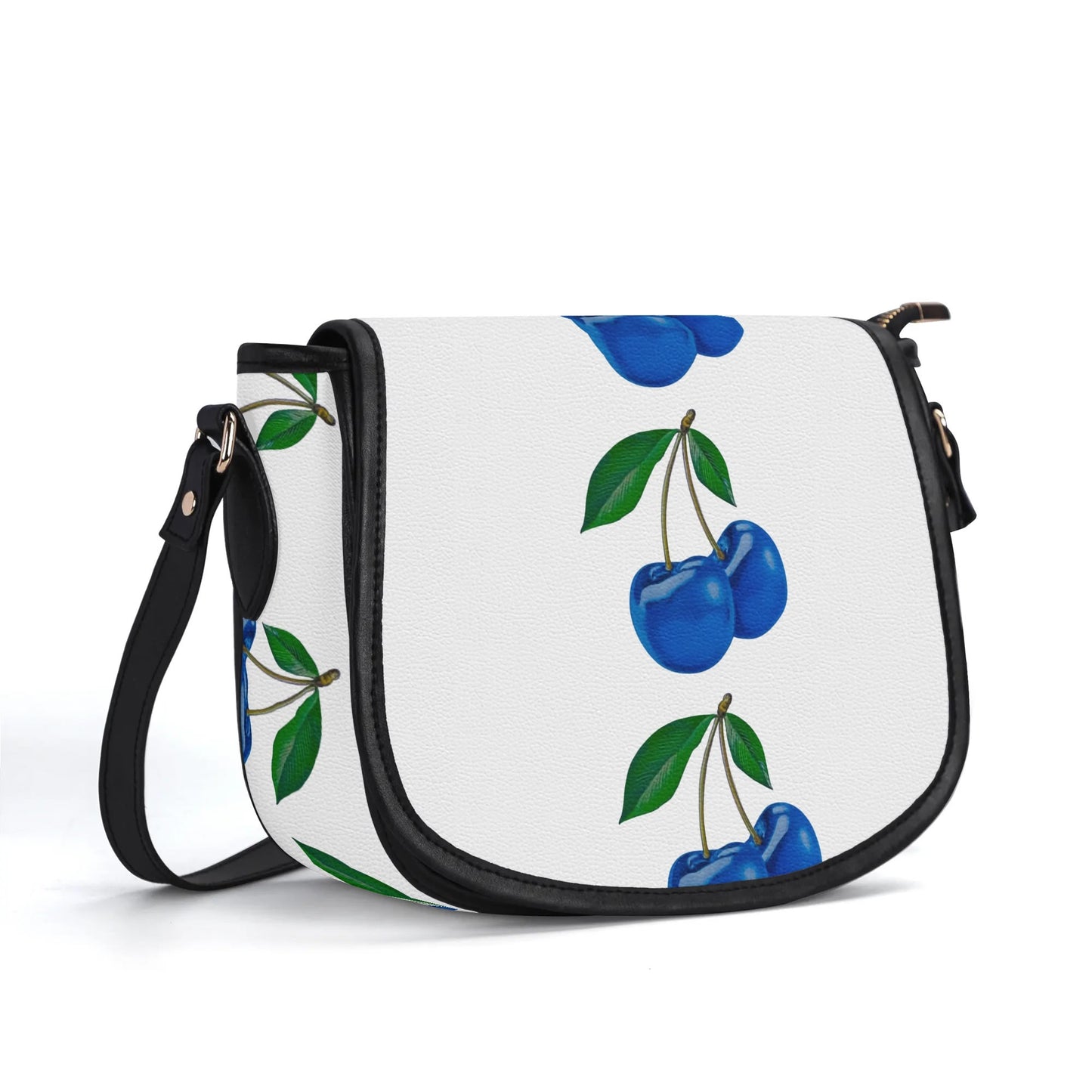 Blue Cherry© New Version PU Leather Saddle Bag