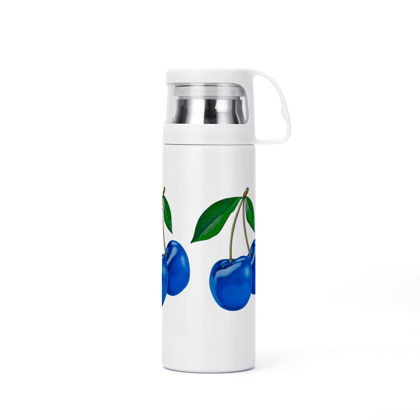 Blue Cherry© Sublimation Vacuum Bottle with Cup