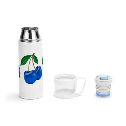 Blue Cherry© Sublimation Vacuum Bottle with Cup