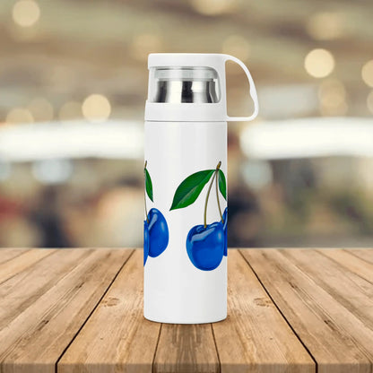 Blue Cherry© Sublimation Vacuum Bottle with Cup