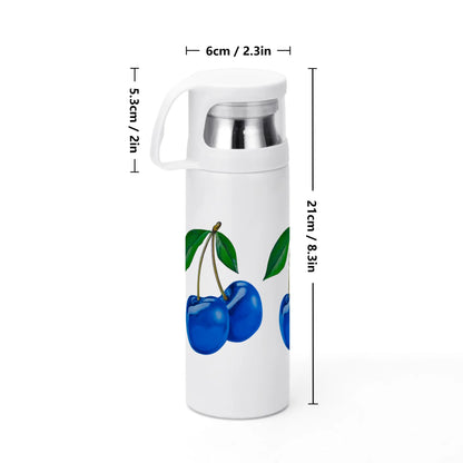 Blue Cherry© Sublimation Vacuum Bottle with Cup