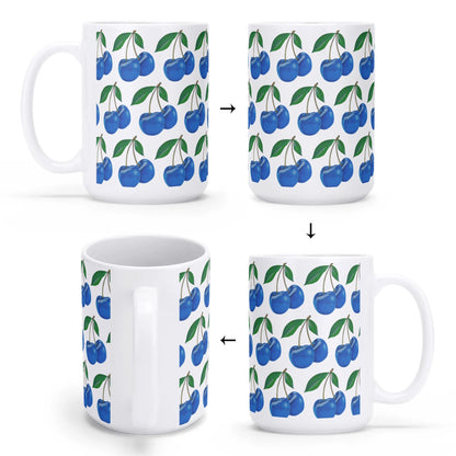 Blue Cherry© White Glossy Mug (15 oz)