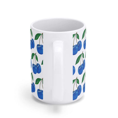 Blue Cherry© White Glossy Mug (15 oz)