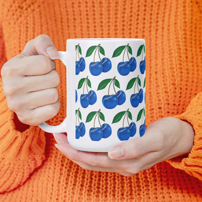 Blue Cherry© White Glossy Mug (15 oz)