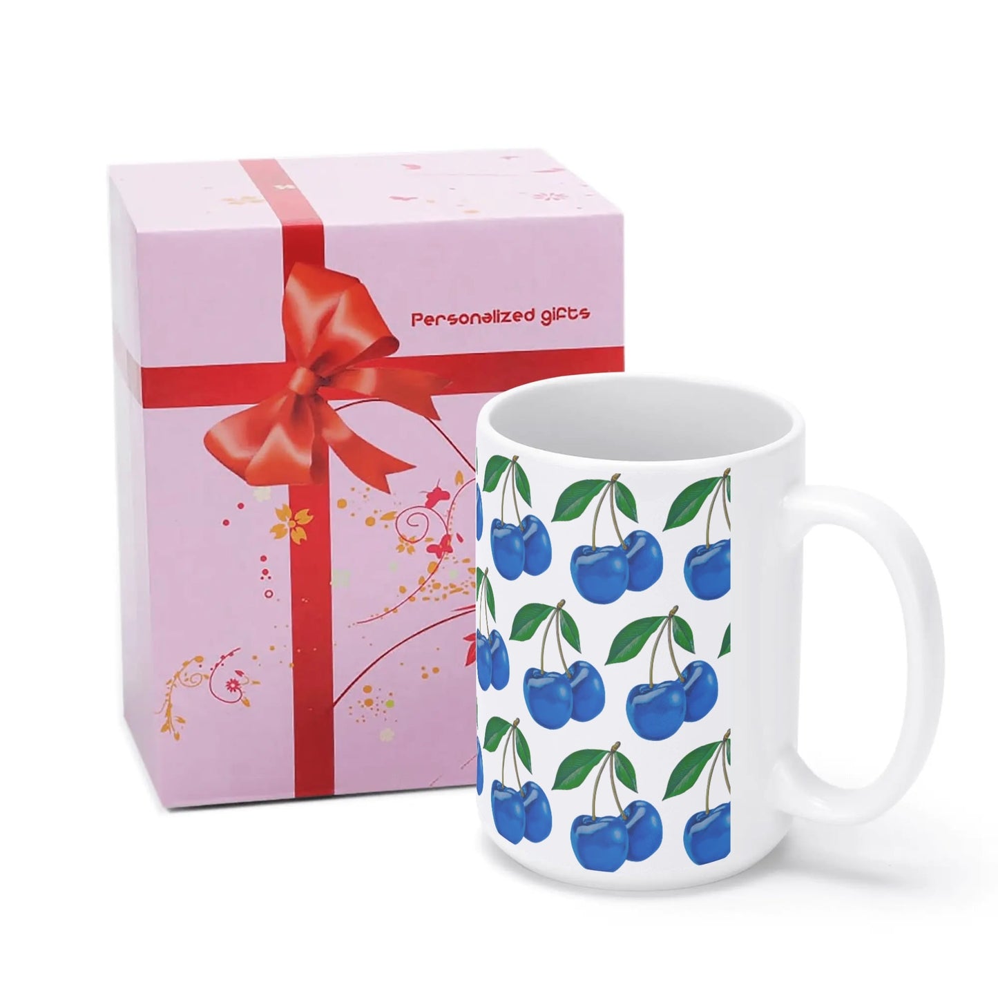 Blue Cherry© White Glossy Mug (15 oz)