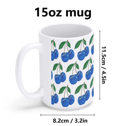 Blue Cherry© White Glossy Mug (15 oz)