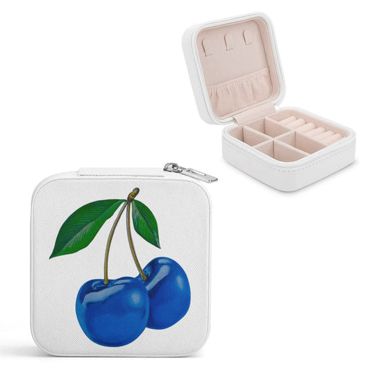 Blue Cherry© Personalized Square Jewelry Case Display Box with Zipper