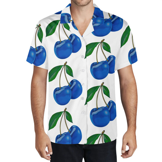 Blue Cherry© Mens Casual Hawaiian Shirt