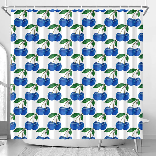 Blue Cherry© Anti-Mold Shower Curtain