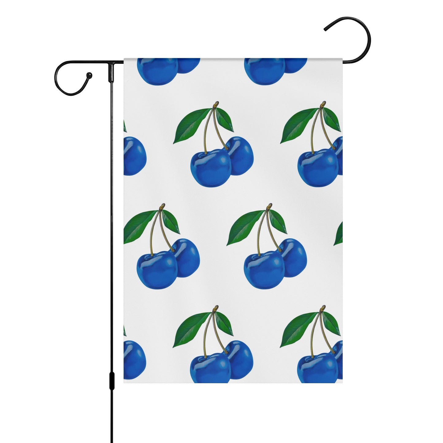 Blue Cherry© Satin Garden Flag Banner 12X18 In