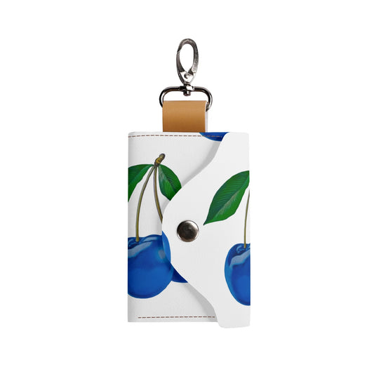 Blue Cherry© Fine Italian Fashion PU Leather Custom KeyChain Purse