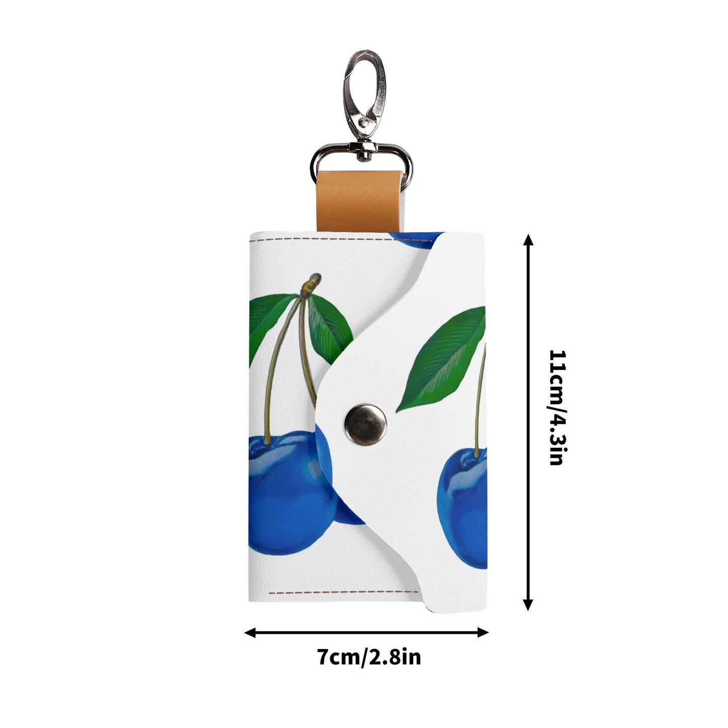 Blue Cherry© Fine Italian Fashion PU Leather Custom KeyChain Purse