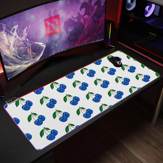 Blue Cherry© Simple Style Rubber Gaming Mousepad Transparent LED RGB Keyboard Pad