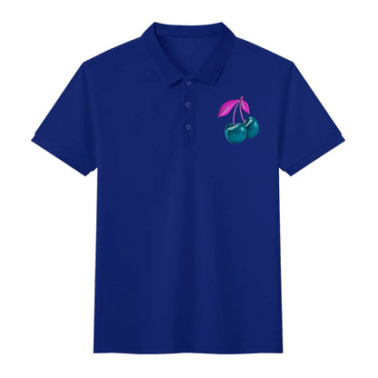 Blue Cherry© Limited Edition Pop Unisex Adult Soft Cotton Polo Shirt