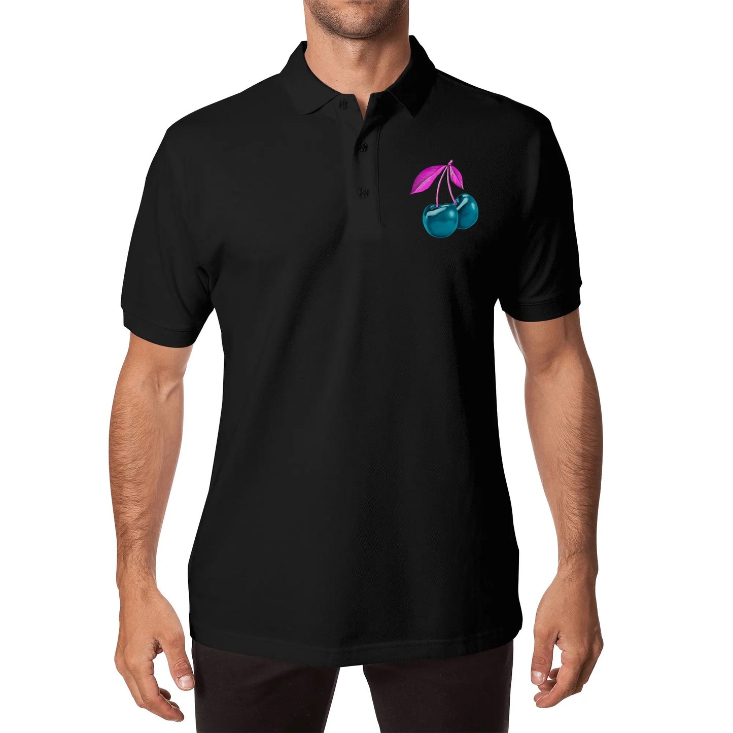 Blue Cherry© Limited Edition Pop Unisex Adult Soft Cotton Polo Shirt