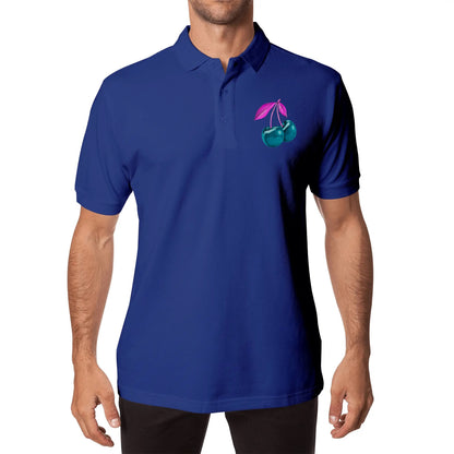 Blue Cherry© Limited Edition Pop Unisex Adult Soft Cotton Polo Shirt