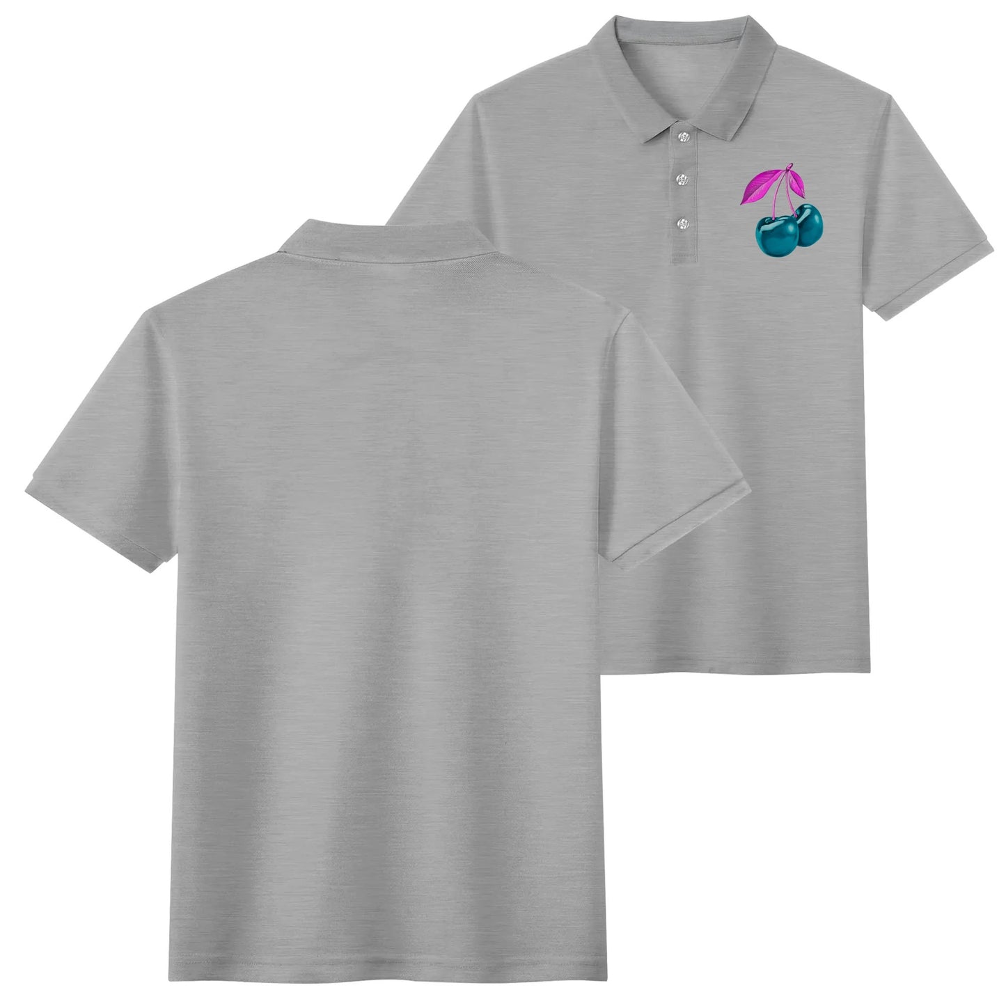 Blue Cherry© Limited Edition Pop Unisex Adult Soft Cotton Polo Shirt