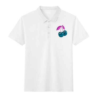 Blue Cherry© Limited Edition Pop Unisex Adult Soft Cotton Polo Shirt