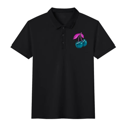 Blue Cherry© Limited Edition Pop Unisex Adult Soft Cotton Polo Shirt