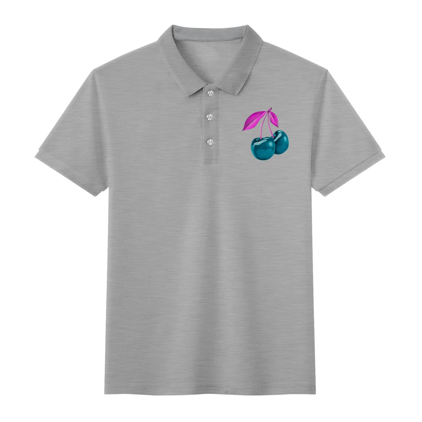 Blue Cherry© Limited Edition Pop Unisex Adult Soft Cotton Polo Shirt