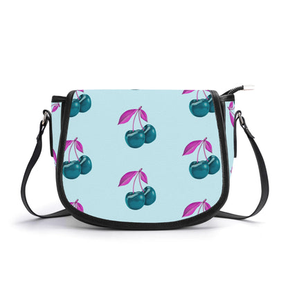 Blue Cherry© Limited Edition Pop New Version PU Leather Saddle Bag