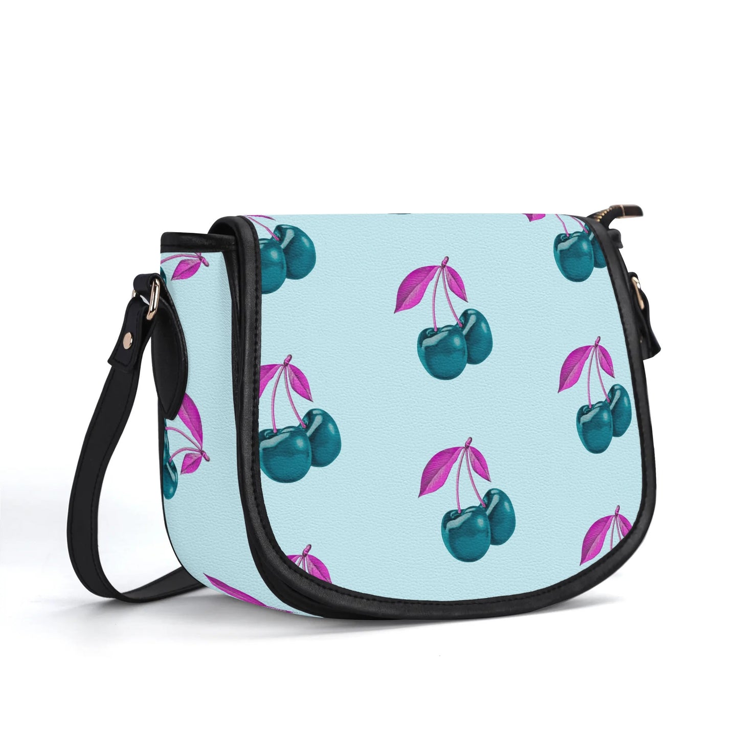 Blue Cherry© Limited Edition Pop New Version PU Leather Saddle Bag