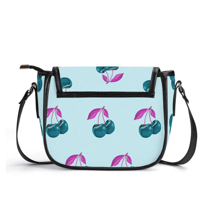 Blue Cherry© Limited Edition Pop New Version PU Leather Saddle Bag