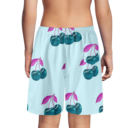 Blue Cherry© Pop Quick Dry Sport Youth Lightweight Beach Shorts