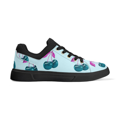 Blue Cherry© Limited Edition Pop Super Comfort Style Unisex Lightweight Brand Low Top PU Mesh Skateboard Shoes