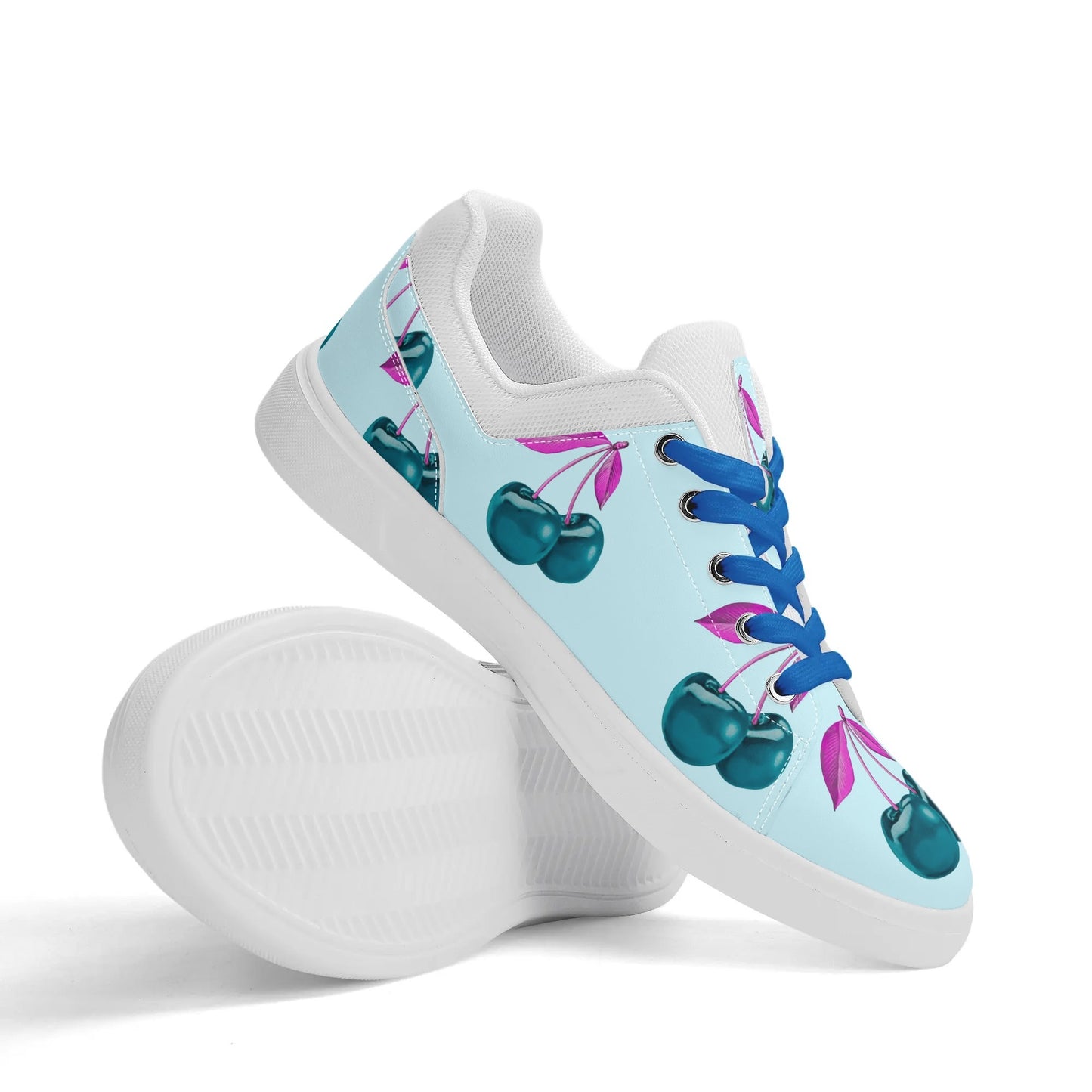 Blue Cherry© Limited Edition Pop Super Comfort Style Unisex Lightweight Brand Low Top PU Mesh Skateboard Shoes