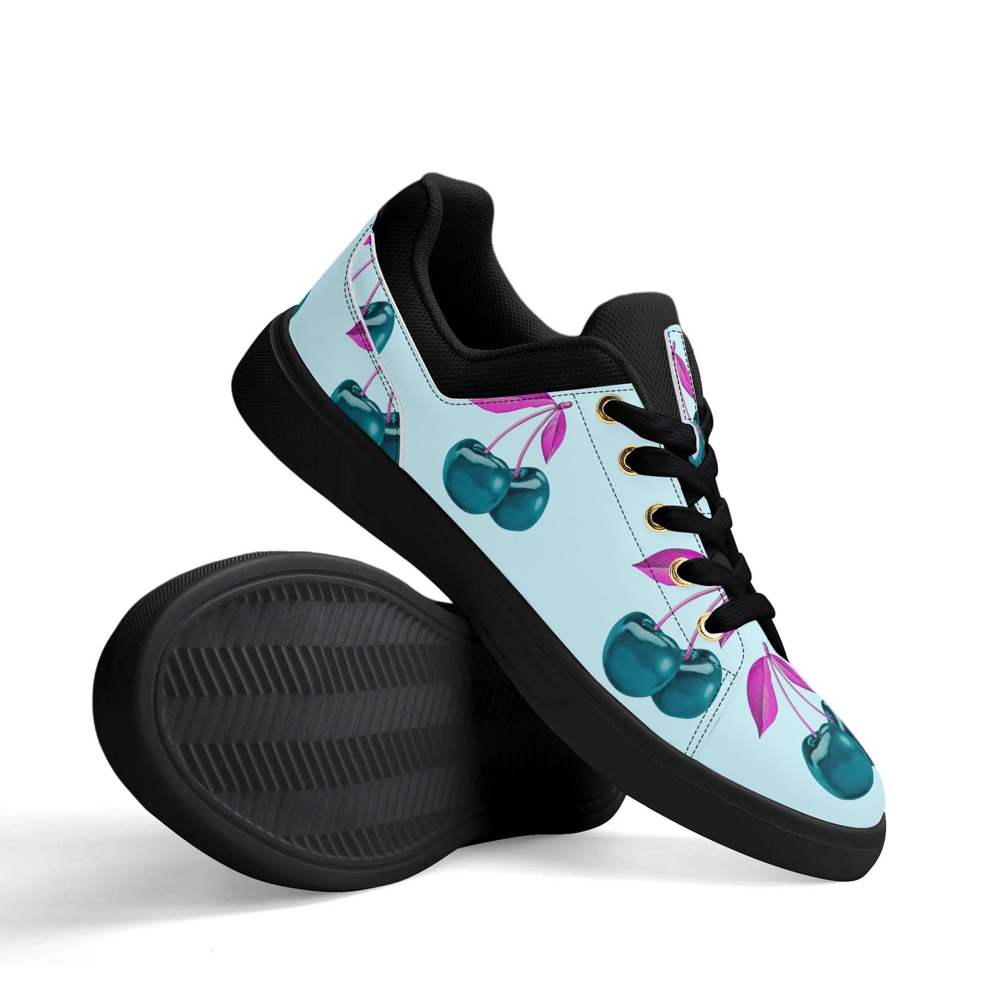 Blue Cherry© Limited Edition Pop Super Comfort Style Unisex Lightweight Brand Low Top PU Mesh Skateboard Shoes