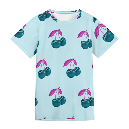 Blue Cherry© Limited Edition POP Unisex All-Over Print Adult Short Sleeve Tshirt