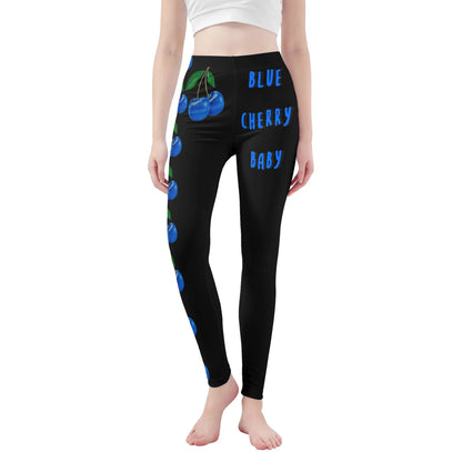 Blue Cherry© BLACK Easy Fit Sports Breathe Womens Soft Legging Yoga Pants