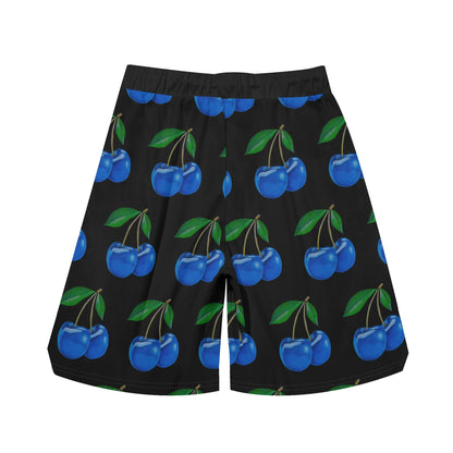 Blue Cherry© Dark Super Sport Flex Dry Mens Basketball Mesh Shorts Sea Life Swim Trunks