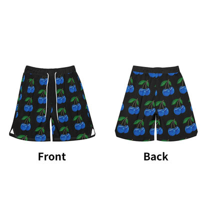 Blue Cherry© Dark Super Sport Flex Dry Mens Basketball Mesh Shorts Sea Life Swim Trunks