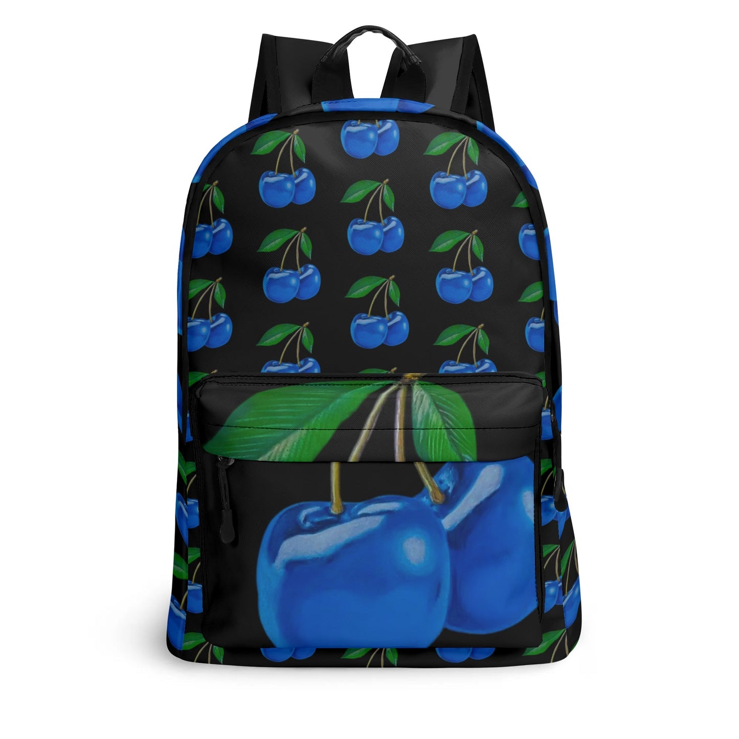 Blue Cherry© BLACK 7 Inch Twill (PU) Leather Backpack