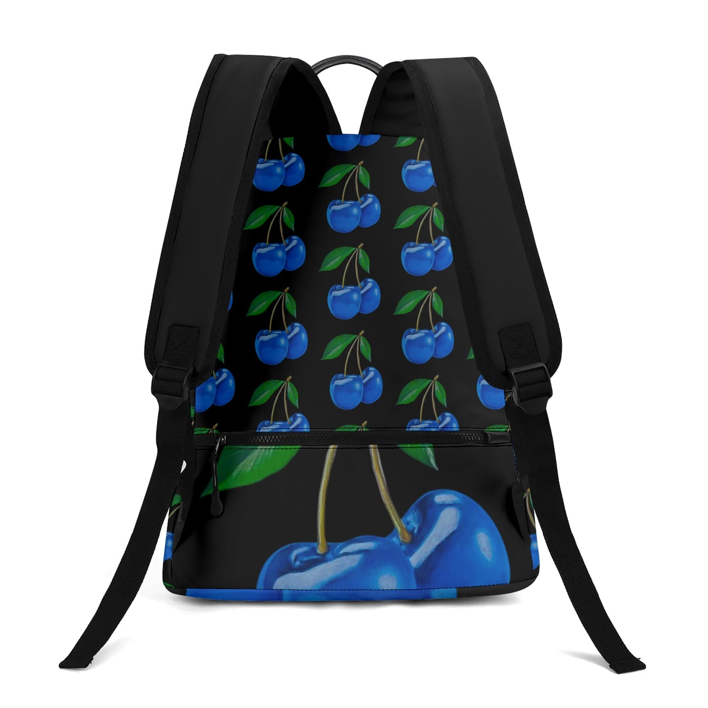 Blue Cherry© BLACK 7 Inch Twill (PU) Leather Backpack