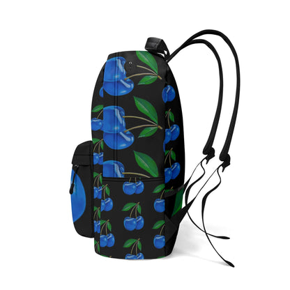 Blue Cherry© BLACK 7 Inch Twill (PU) Leather Backpack