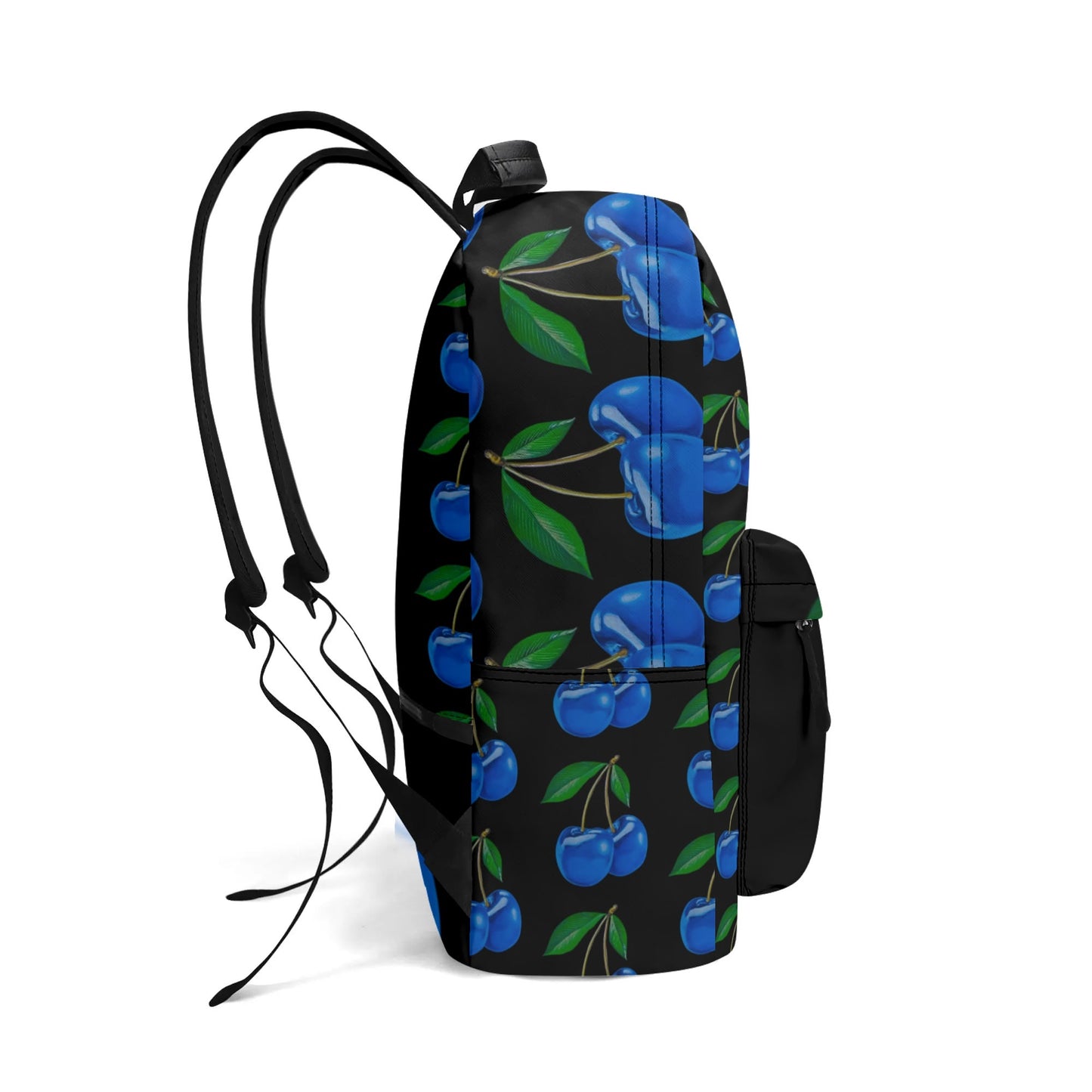 Blue Cherry© BLACK 7 Inch Twill (PU) Leather Backpack