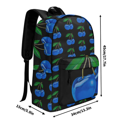 Blue Cherry© BLACK 7 Inch Twill (PU) Leather Backpack