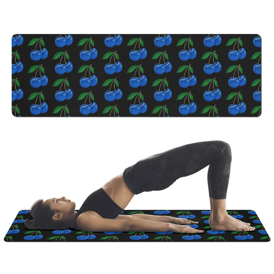 Blue Cherry© BLACK Easy Use Easy Clean Sport 4mm Rubber Yoga Mat